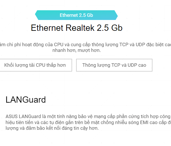 Main Asus B760m-k có đường truyền mạng 2.5Gb