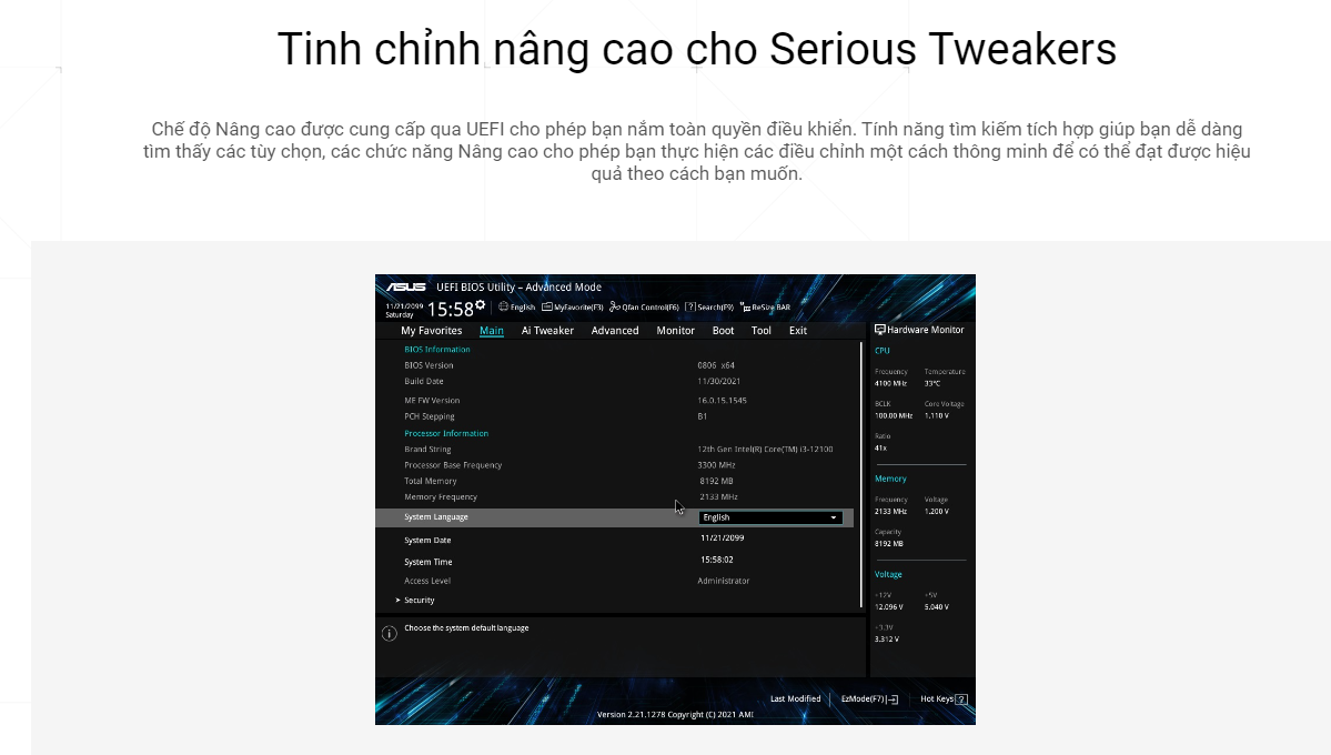 Tinh chỉnh nâng cao Main Asus B660 M-K